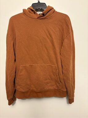 ZEGNA Men's Brown Cotton Cashmere Button Neck Hoodie Sweatshirt Size 50 L